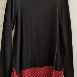 One piece sweater with light shear at bottom